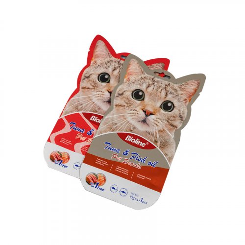 Cat Shaped Pet Food Stand Up Zipper Pouch for Cat Food Plastic Packaging Bags